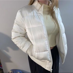 White Old Navy Puffer Jacket